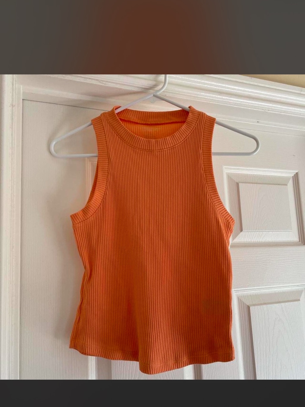 American Eagle Outfitters Peach/Coral Ribbed Tank Top